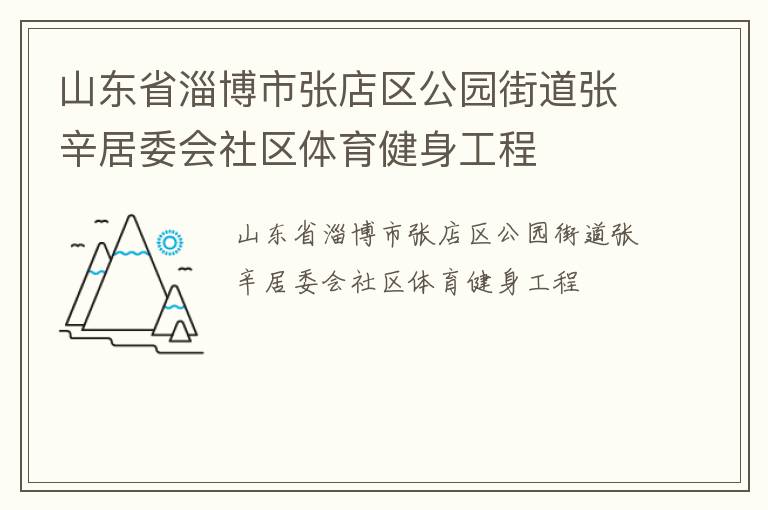 山東省淄博市張店區公園街道張辛居委會社區體育健身工程