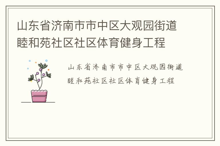 山東省濟(jì)南市市中區(qū)大觀園街道睦和苑社區(qū)社區(qū)體育健身工程