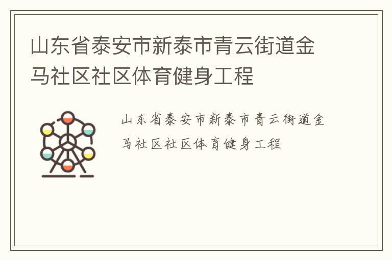 山東省泰安市新泰市青云街道金馬社區社區體育健身工程