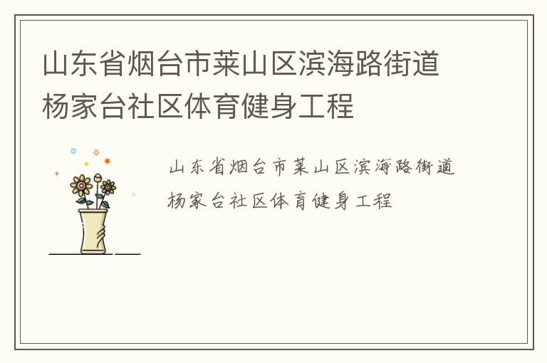 山東省煙臺市萊山區濱海路街道楊家臺社區體育健身工程