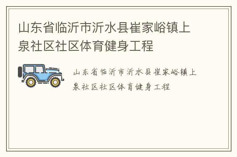 山東省臨沂市沂水縣崔家峪鎮(zhèn)上泉社區(qū)社區(qū)體育健身工程