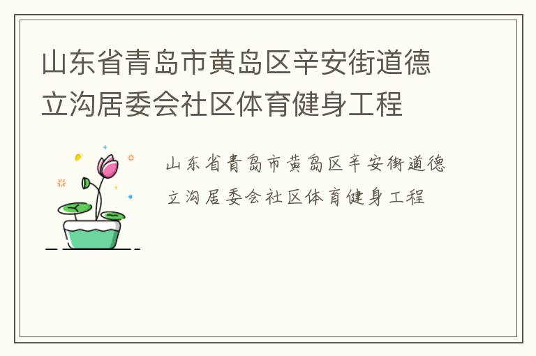 山東省青島市黃島區辛安街道德立溝居委會社區體育健身工程