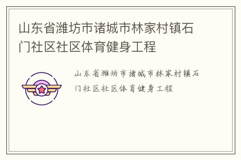 山東省濰坊市諸城市林家村鎮(zhèn)石門社區(qū)社區(qū)體育健身工程