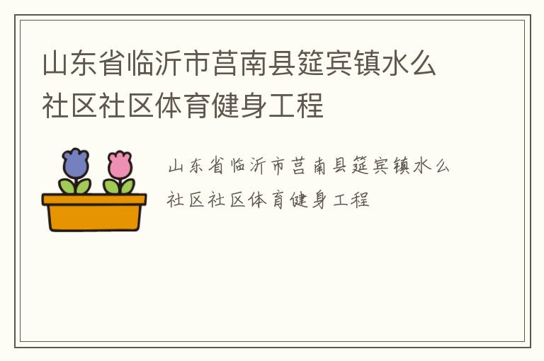 山東省臨沂市莒南縣筵賓鎮水么社區社區體育健身工程