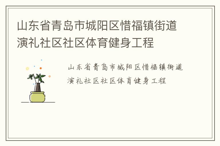 山東省青島市城陽區惜福鎮街道演禮社區社區體育健身工程