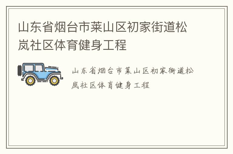 山東省煙臺市萊山區(qū)初家街道松嵐社區(qū)體育健身工程