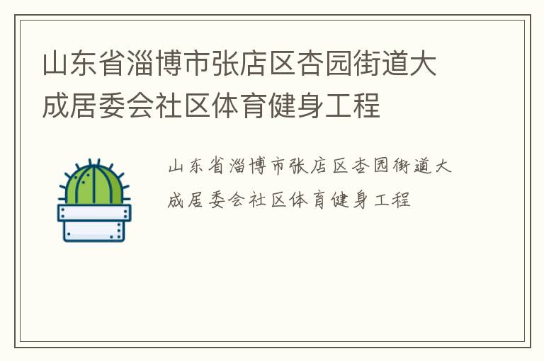 山東省淄博市張店區杏園街道大成居委會社區體育健身工程
