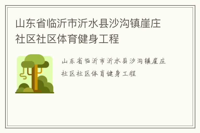 山東省臨沂市沂水縣沙溝鎮崖莊社區社區體育健身工程