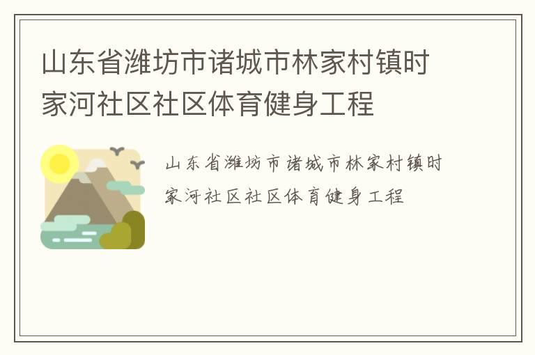 山東省濰坊市諸城市林家村鎮時家河社區社區體育健身工程
