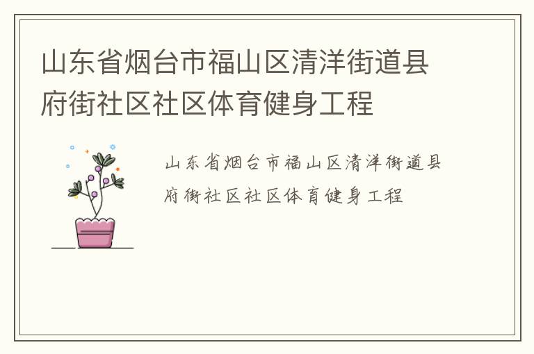 山東省煙臺市福山區(qū)清洋街道縣府街社區(qū)社區(qū)體育健身工程