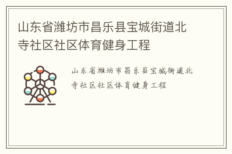山東省濰坊市昌樂縣寶城街道北寺社區(qū)社區(qū)體育健身工程