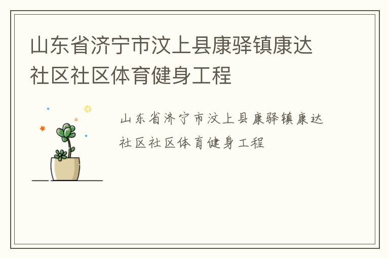 山東省濟寧市汶上縣康驛鎮康達社區社區體育健身工程
