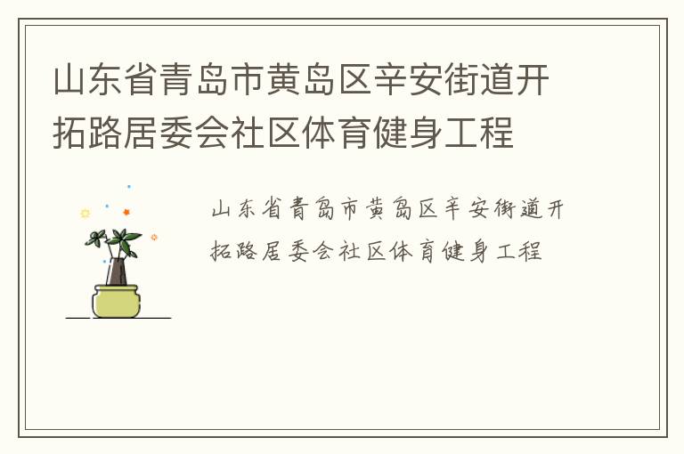 山東省青島市黃島區辛安街道開拓路居委會社區體育健身工程