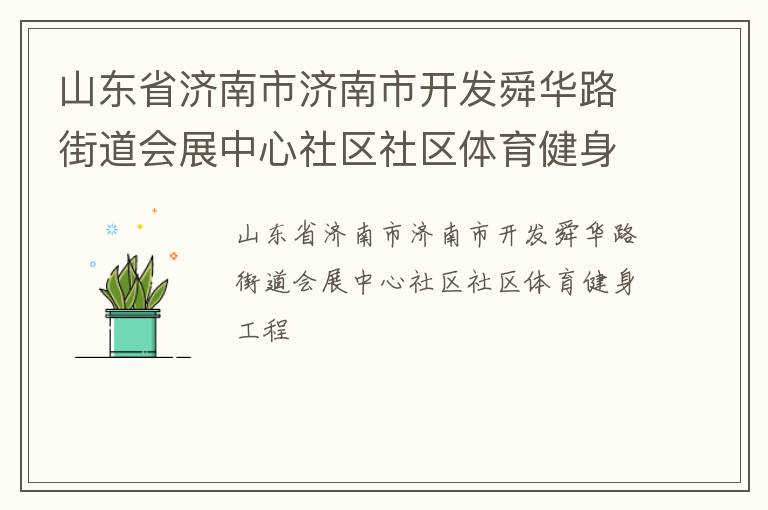 山東省濟(jì)南市濟(jì)南市開發(fā)舜華路街道會展中心社區(qū)社區(qū)體育健身工程