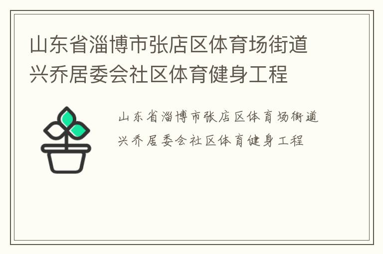山東省淄博市張店區(qū)體育場街道興喬居委會社區(qū)體育健身工程