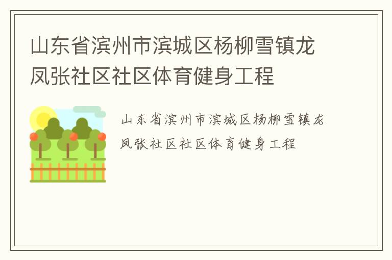山東省濱州市濱城區楊柳雪鎮龍鳳張社區社區體育健身工程