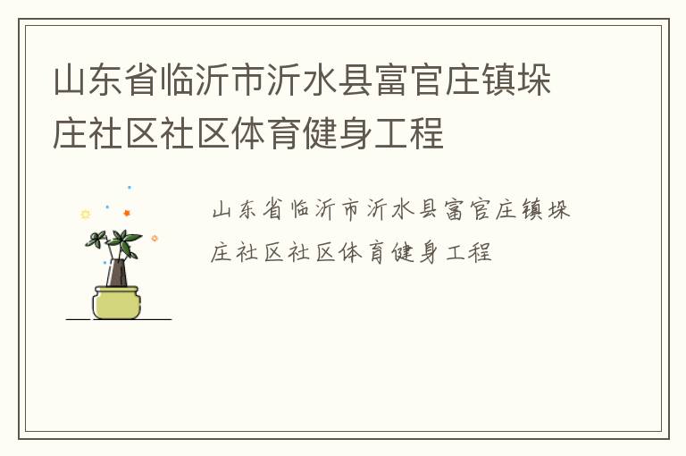 山東省臨沂市沂水縣富官莊鎮垛莊社區社區體育健身工程