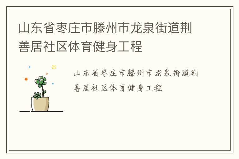 山東省棗莊市滕州市龍泉街道荊善居社區體育健身工程