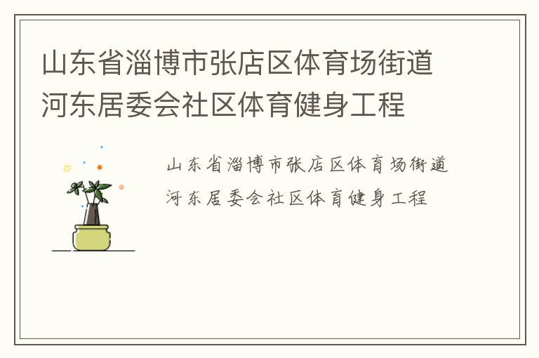 山東省淄博市張店區(qū)體育場街道河?xùn)|居委會社區(qū)體育健身工程