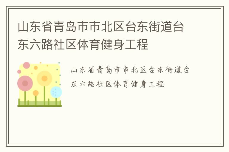 山東省青島市市北區臺東街道臺東六路社區體育健身工程