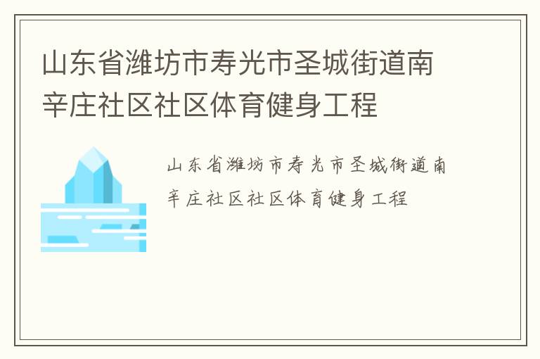 山東省濰坊市壽光市圣城街道南辛莊社區社區體育健身工程
