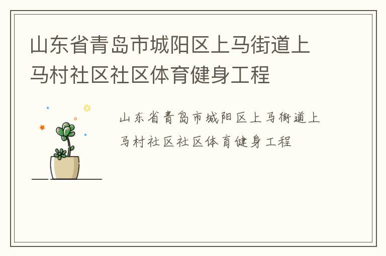 山東省青島市城陽區上馬街道上馬村社區社區體育健身工程