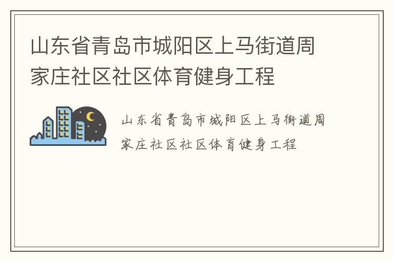 山東省青島市城陽區(qū)上馬街道周家莊社區(qū)社區(qū)體育健身工程