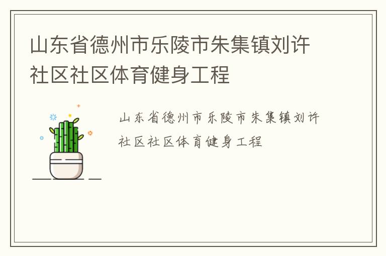 山東省德州市樂陵市朱集鎮劉許社區社區體育健身工程