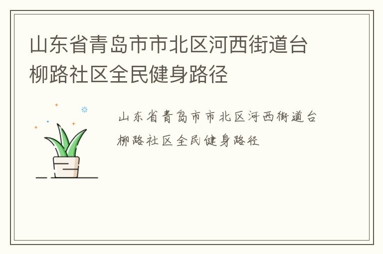 山東省青島市市北區河西街道臺柳路社區全民健身路徑
