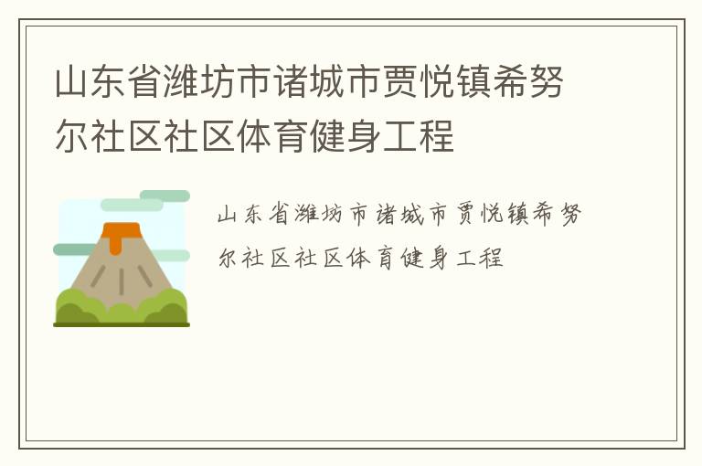 山東省濰坊市諸城市賈悅鎮希努爾社區社區體育健身工程