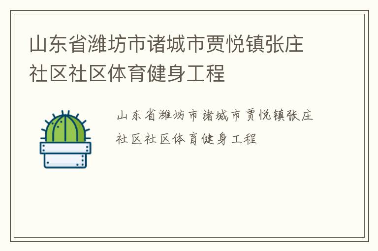 山東省濰坊市諸城市賈悅鎮(zhèn)張莊社區(qū)社區(qū)體育健身工程