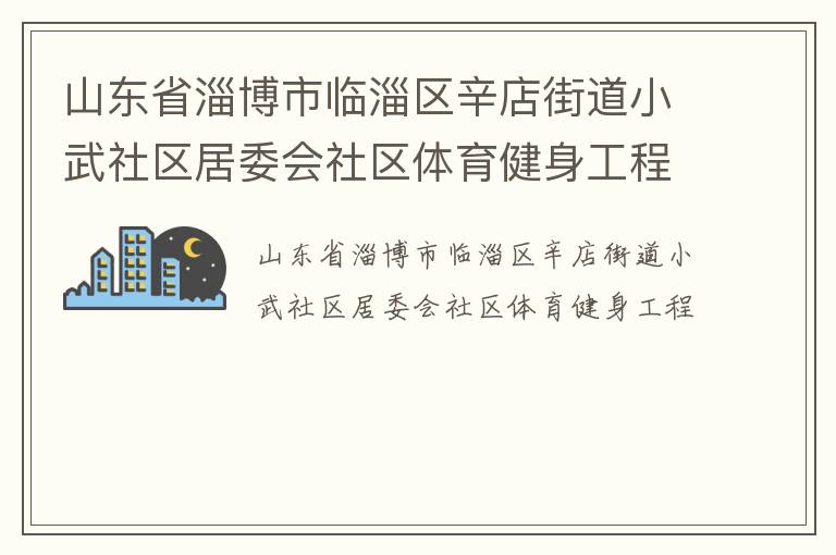 山東省淄博市臨淄區辛店街道小武社區居委會社區體育健身工程