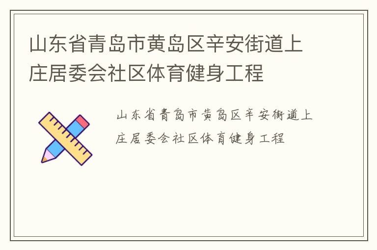 山東省青島市黃島區辛安街道上莊居委會社區體育健身工程