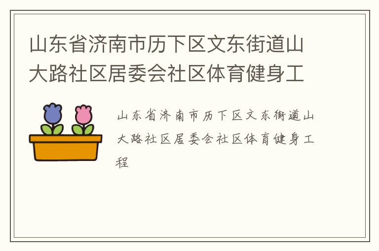 山東省濟南市歷下區文東街道山大路社區居委會社區體育健身工程