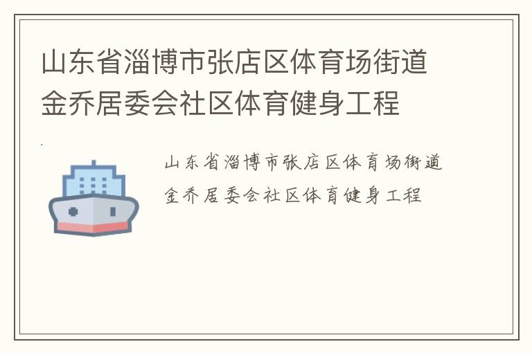 山東省淄博市張店區體育場街道金喬居委會社區體育健身工程