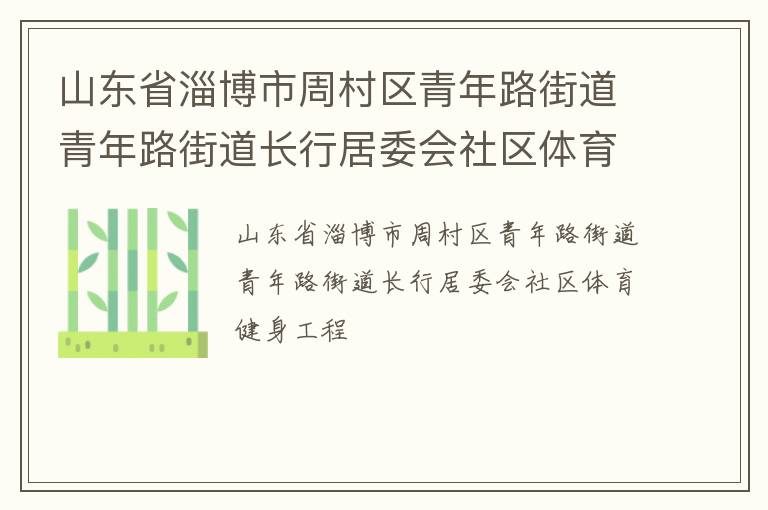 山東省淄博市周村區(qū)青年路街道青年路街道長行居委會社區(qū)體育健身工程