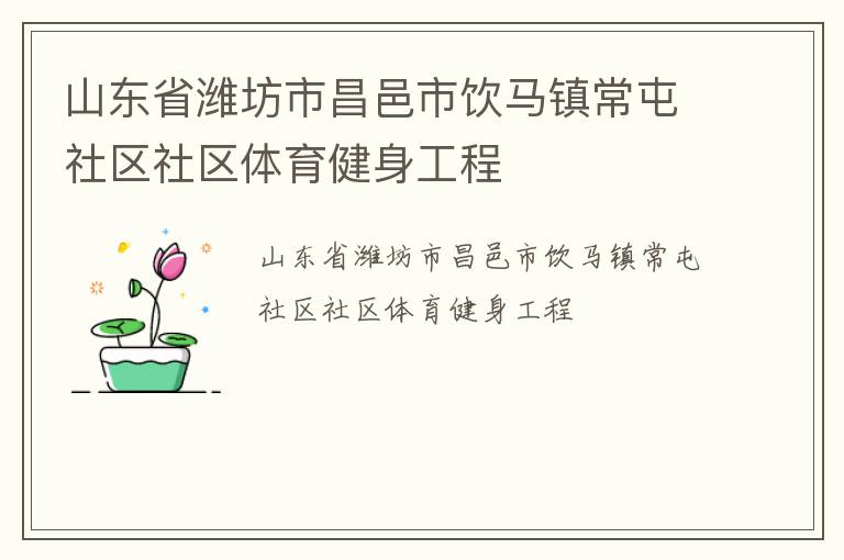 山東省濰坊市昌邑市飲馬鎮常屯社區社區體育健身工程