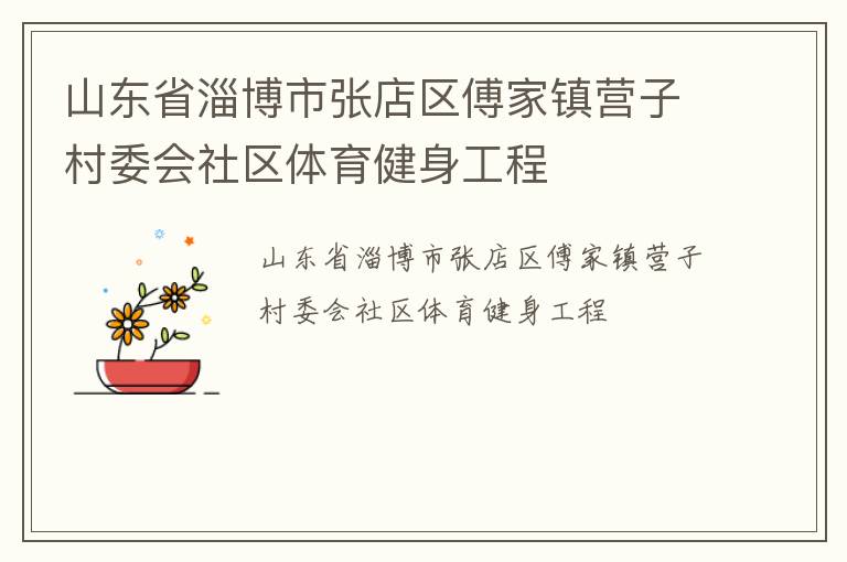 山東省淄博市張店區傅家鎮營子村委會社區體育健身工程