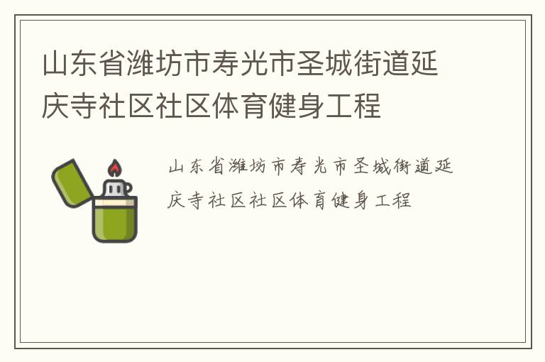 山東省濰坊市壽光市圣城街道延慶寺社區社區體育健身工程
