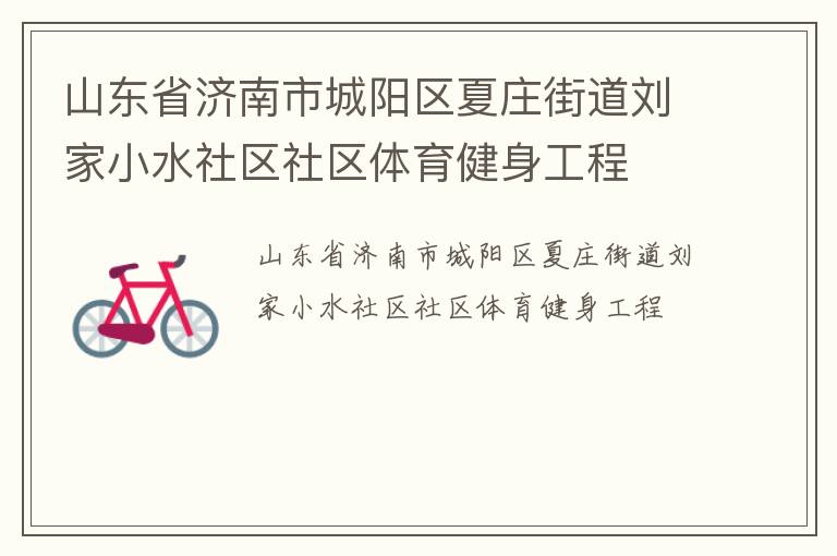 山東省濟南市城陽區夏莊街道劉家小水社區社區體育健身工程