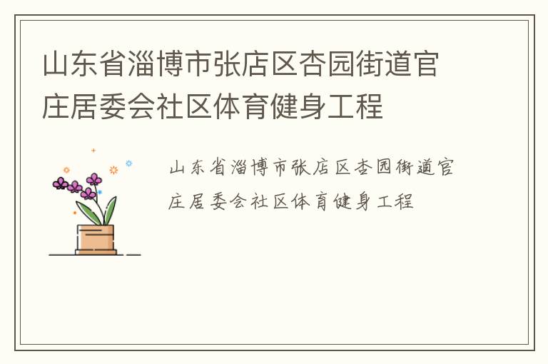 山東省淄博市張店區(qū)杏園街道官莊居委會(huì)社區(qū)體育健身工程