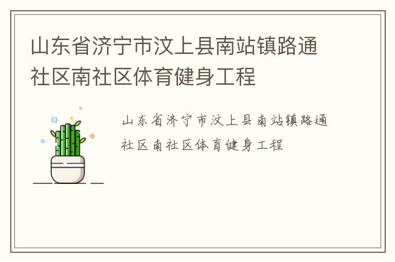山東省濟寧市汶上縣南站鎮路通社區南社區體育健身工程