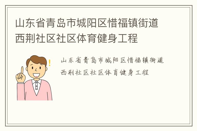 山東省青島市城陽區惜福鎮街道西荊社區社區體育健身工程