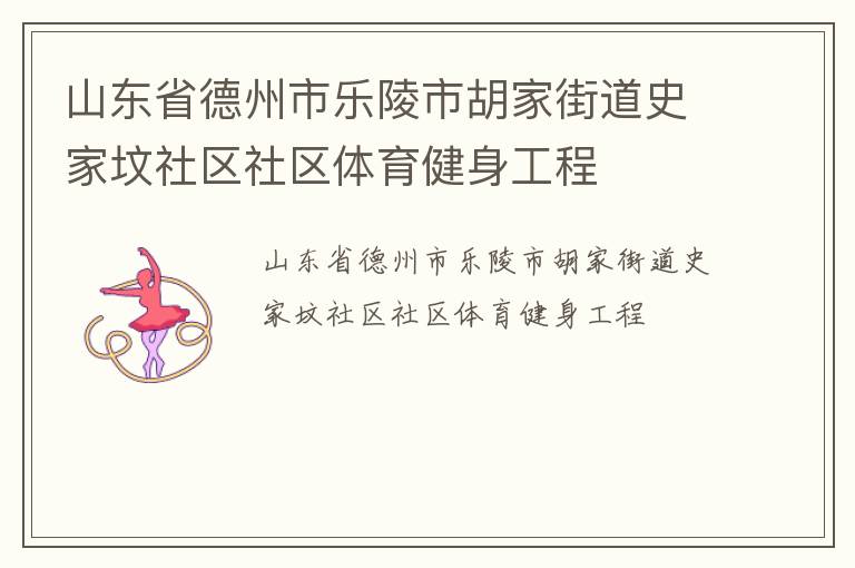 山東省德州市樂陵市胡家街道史家墳社區社區體育健身工程