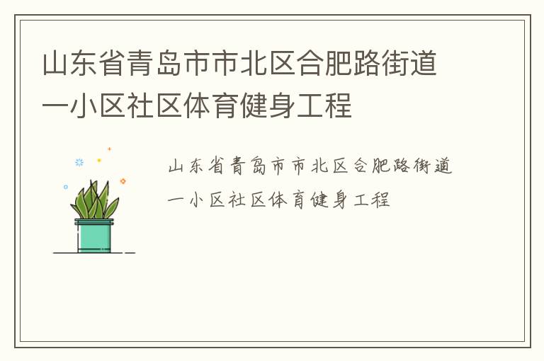 山東省青島市市北區(qū)合肥路街道一小區(qū)社區(qū)體育健身工程