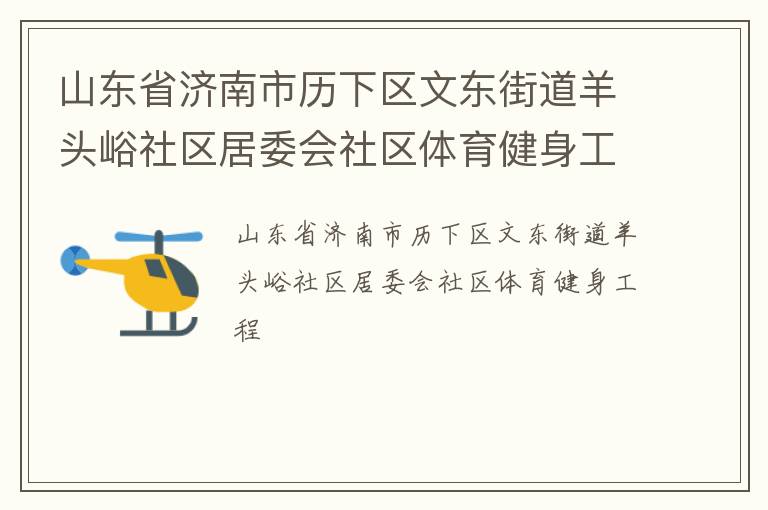 山東省濟南市歷下區(qū)文東街道羊頭峪社區(qū)居委會社區(qū)體育健身工程