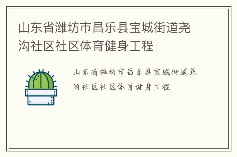 山東省濰坊市昌樂縣寶城街道堯溝社區社區體育健身工程