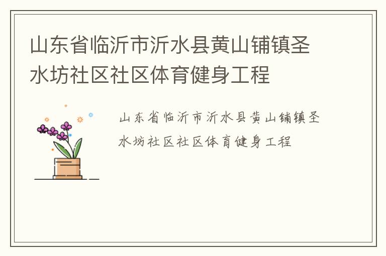 山東省臨沂市沂水縣黃山鋪鎮圣水坊社區社區體育健身工程