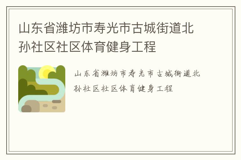 山東省濰坊市壽光市古城街道北孫社區社區體育健身工程