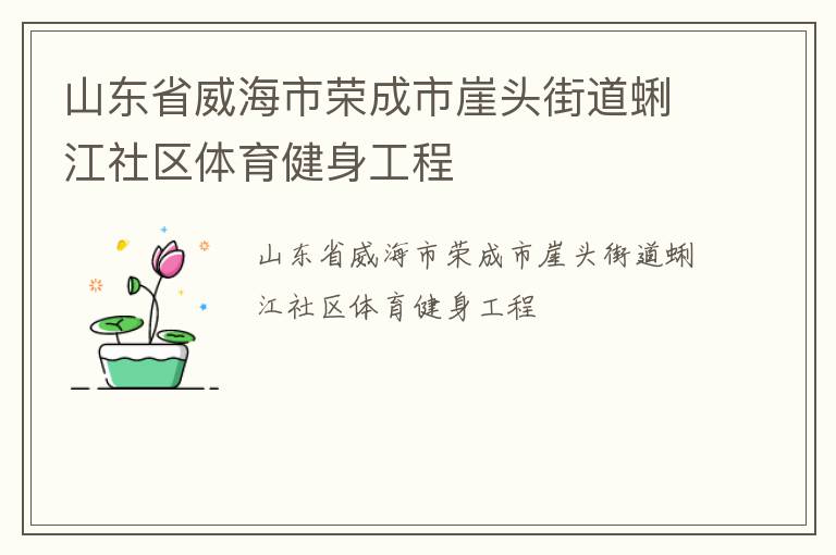 山東省威海市榮成市崖頭街道蜊江社區體育健身工程